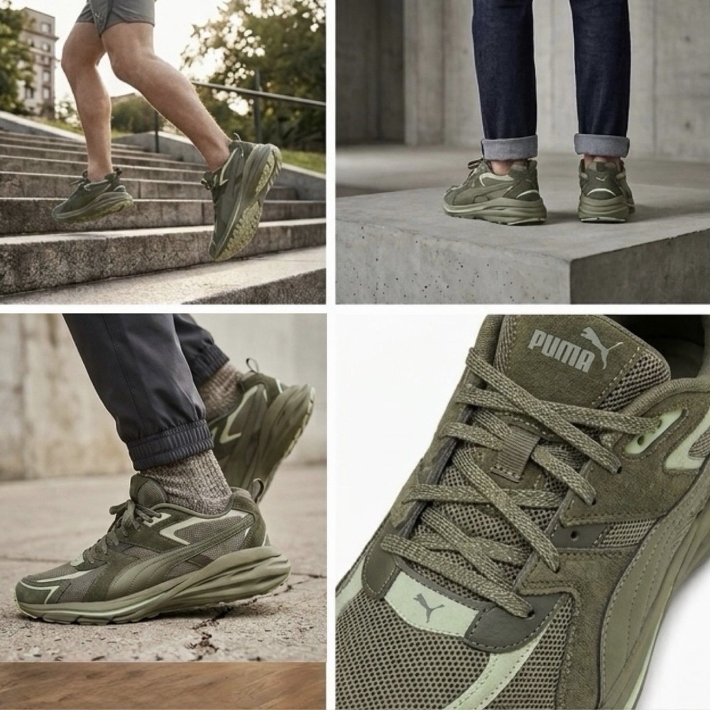 Puma Softride Remi Men's Size 9 Sneakers Olive Green Running Shoes 395295-14